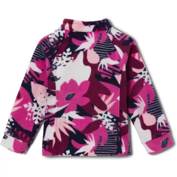 Columbia Girls Benton Springs Ii Printed Fleece JacketBig Girls Wild Fuchsia Scraptanical