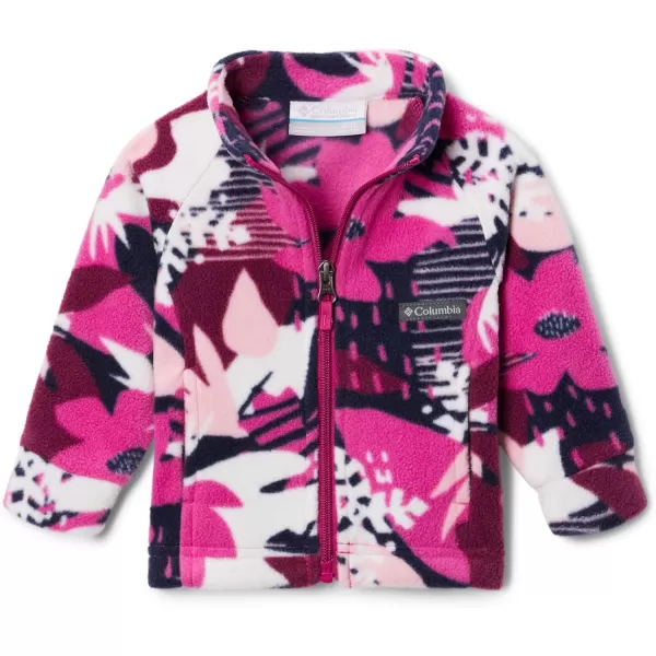 Columbia Girls Benton Springs Ii Printed Fleece JacketBig Girls Wild Fuchsia Scraptanical