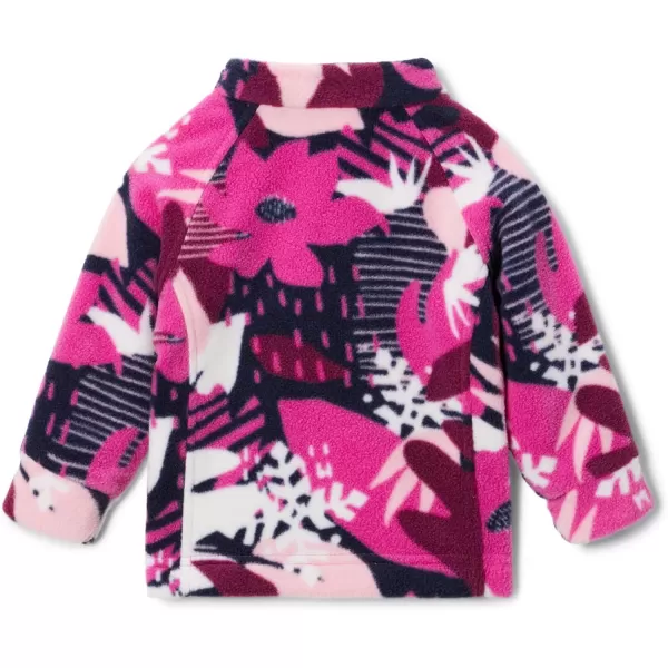 Columbia Girls Benton Springs Ii Printed Fleece JacketBig Girls Wild Fuchsia Scraptanical