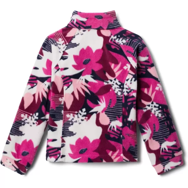 Columbia Girls Benton Springs Ii Printed Fleece JacketBig Girls Wild Fuchsia Scraptanical