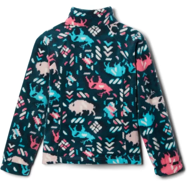 Columbia Girls Benton Springs Ii Printed Fleece JacketLittle Girls Camellia Rose Buffaloroam