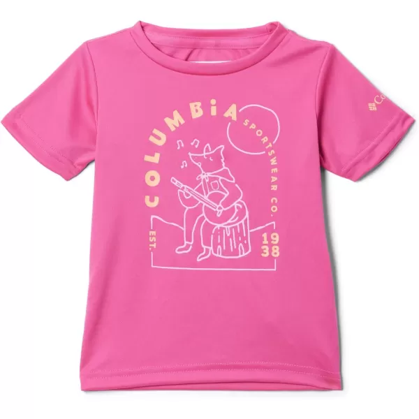 Columbia Girls Mirror Creek Short Sleeve Graphic ShirtPink IceCamp Tunes Graphic