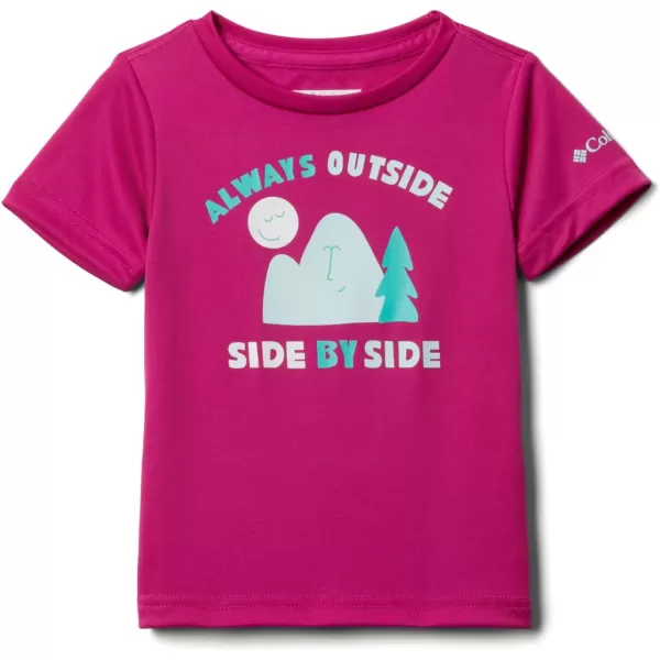 Columbia Girls Mirror Creek Short Sleeve Graphic ShirtWild Fuchsia Sunnysides