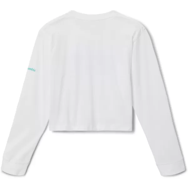 Columbia Girls Mission Lake Boxy Long Sleeve TeeWhiteFramed Halftone Logo Graphic