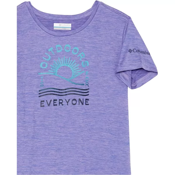 Columbia Girls Mission Peak Short Sleeve Graphic ShirtPaisley Purple HeatherOutdoors Everyone