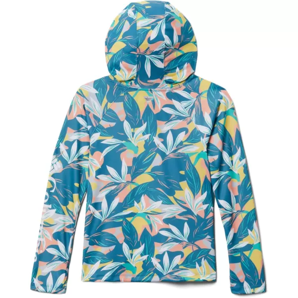 Columbia Girls Super Tidal HoodieElectric Turquoise Hidden Paradise