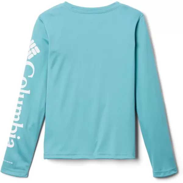 Columbia Girls Tidal Tee Long SleeveSea WaveWhite Logo