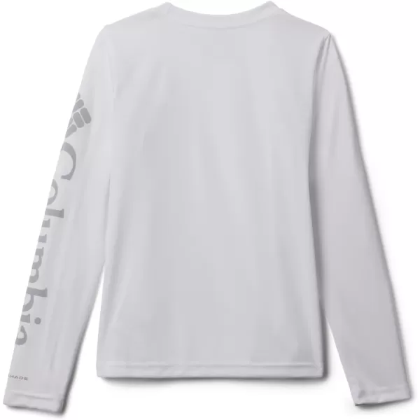 Columbia Girls Tidal Tee Long SleeveWhiteCirrus Grey Logo