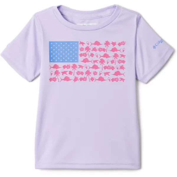 Columbia Girls Tidal Tee PFG Fish and Friends Flag Short SleeveSoft VioletFish Friends Flag Graphic