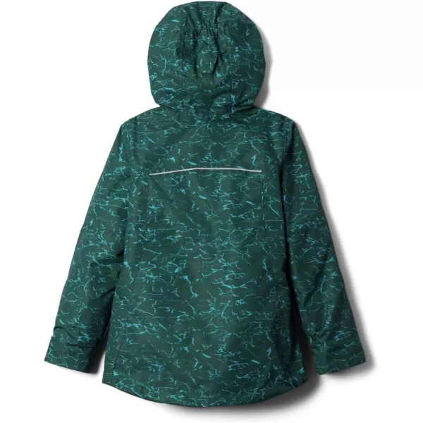 Columbia Girls Whirlibird Ii Interchange JacketSpruce Crackle PrintFjord Blue