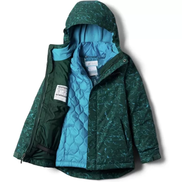 Columbia Girls Whirlibird Ii Interchange JacketSpruce Crackle PrintFjord Blue