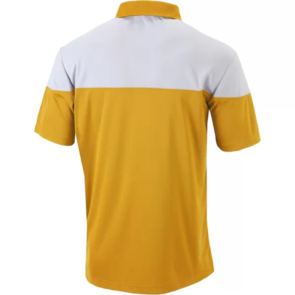 Columbia Golf Mens OmniWick Best Ball PoloAztec Gold  White