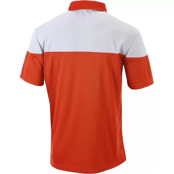 Columbia Golf Mens OmniWick Best Ball PoloState Orange  White