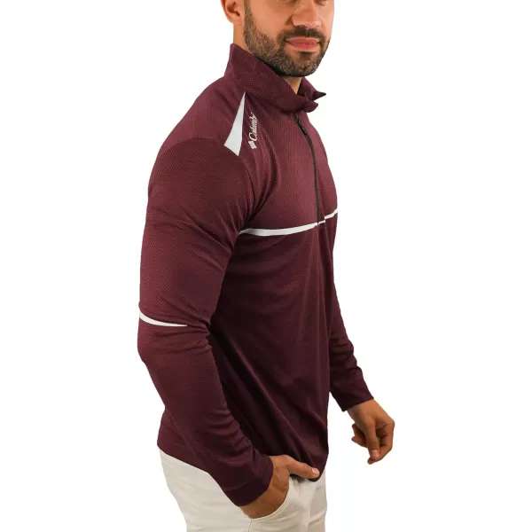 Columbia Golf OmniWick Scorecard 14 Zip Long Sleeve PulloverDeep Maroon