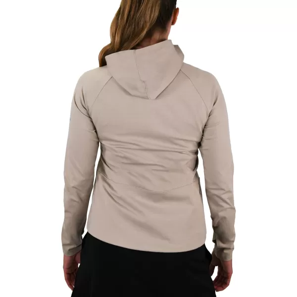 Columbia Golf Womens OmniWick Half Shot Full Zip with Attached HoodFossil