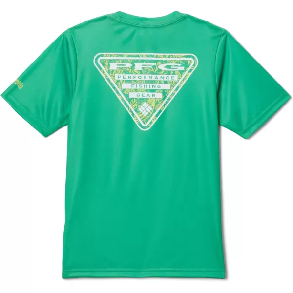 Columbia Kids Collegiate Terminal Tackle Short Sleeve ShirtUo  Fuse Green