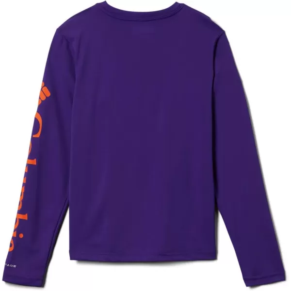 Columbia Kids Collegiate Youth Terminal Tackle LS ShirtCle  Vivid PurpleSpark Orange