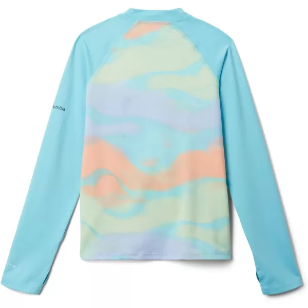 Columbia Kids Sandy Shores Printed Long Sleeve SunguardAquamarine UndercurrentAquamarine