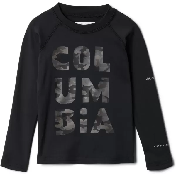 Columbia Kids Sandy Shores Printed Long Sleeve SunguardBlack Camo Type