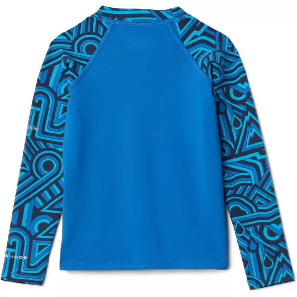 Columbia Kids Sandy Shores Printed Long Sleeve SunguardBright Indigo Geo Elements  Brt Indigo