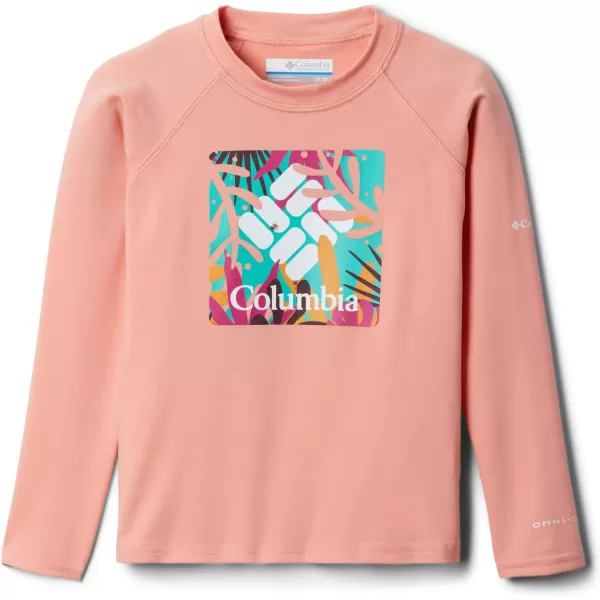 Columbia Kids Sandy Shores Printed Long Sleeve SunguardCoral Reef in the Leaves