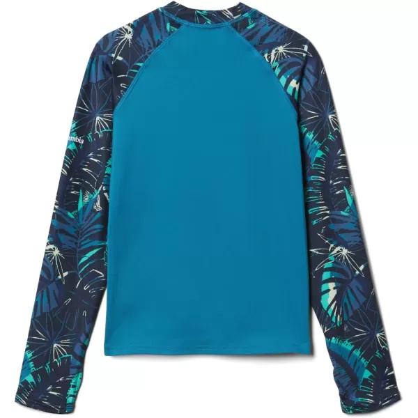 Columbia Kids Sandy Shores Printed Long Sleeve SunguardDeep MarineColl Navy King Palms