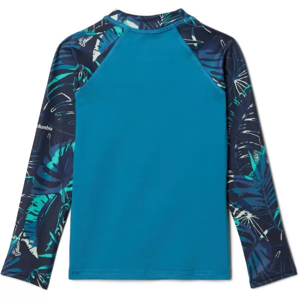 Columbia Kids Sandy Shores Printed Long Sleeve SunguardDeep MarineColl Navy King Palms