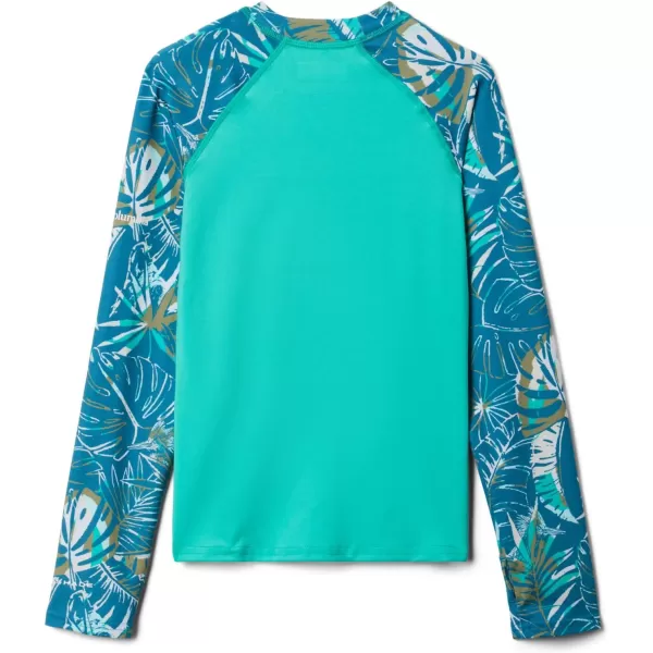 Columbia Kids Sandy Shores Printed Long Sleeve SunguardElectric TurquoiseDeep Marine King Pal