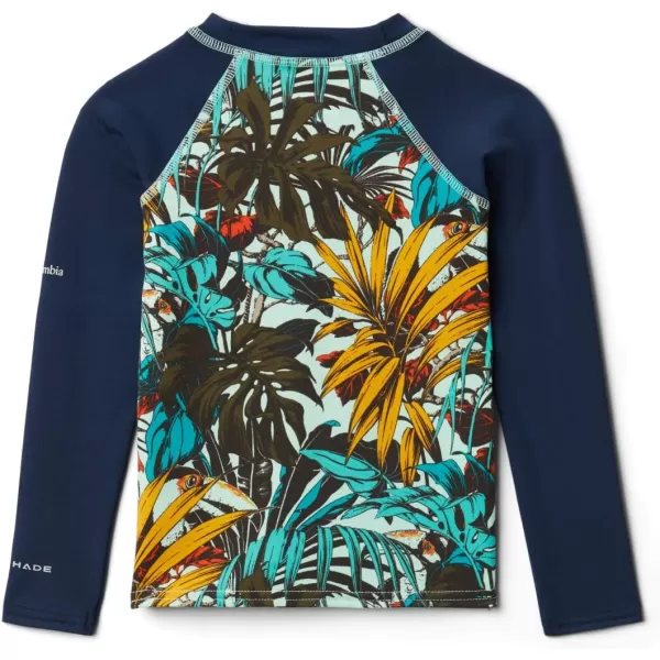 Columbia Kids Sandy Shores Printed Long Sleeve SunguardMint Cay Toucanical Multi  Coll Navy