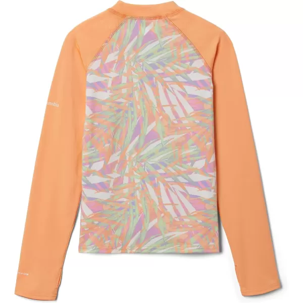 Columbia Kids Sandy Shores Printed Long Sleeve SunguardPeach Dye PalmsPeach