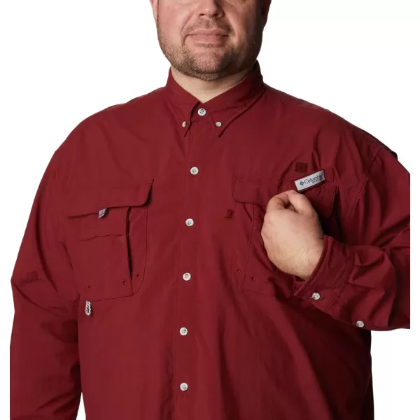 Columbia Mens Bahama II Long Sleeve ShirtRed Jasper