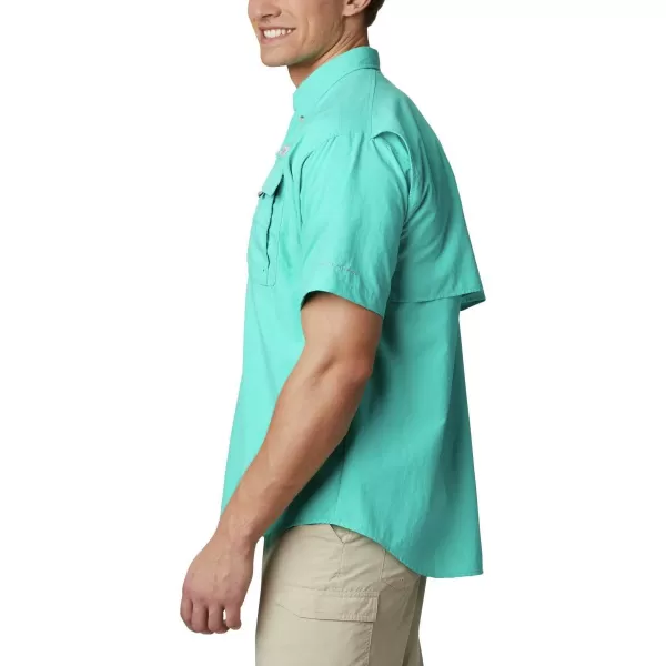 Columbia Mens Bahama Ii Short Sleeve ShirtBright Aqua