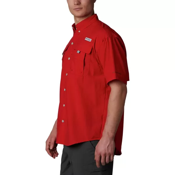 Columbia Mens Bahama Ii Short Sleeve ShirtRed Spark