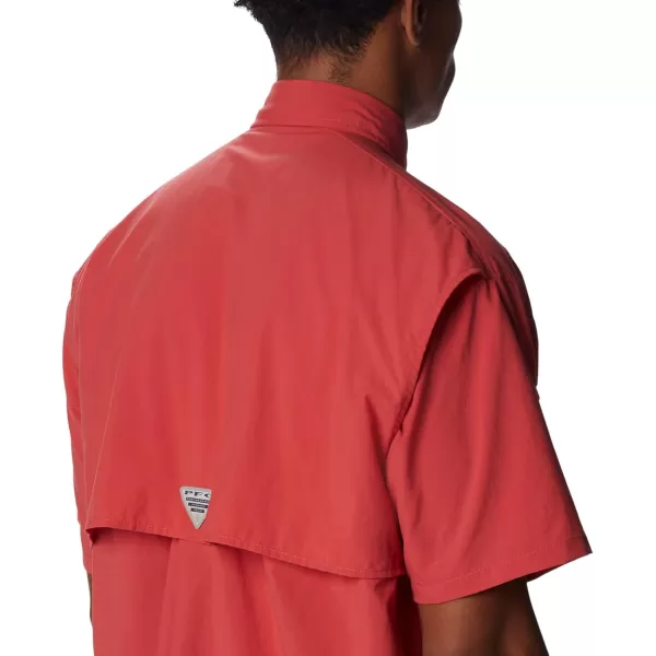 Columbia Mens Bahama Ii Short Sleeve ShirtSunset Red