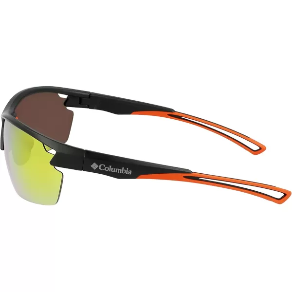 Columbia Mens Barlow Basin Rectangular SunglassesMatte BlackOrange