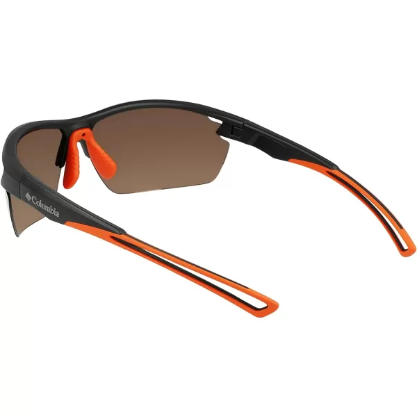 Columbia Mens Barlow Basin Rectangular SunglassesMatte BlackOrange