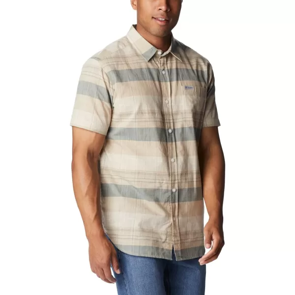 Columbia Mens Big amp Tall Rapid Rivers Novelty Short SleeveAncient Fossil Scattered Stripe