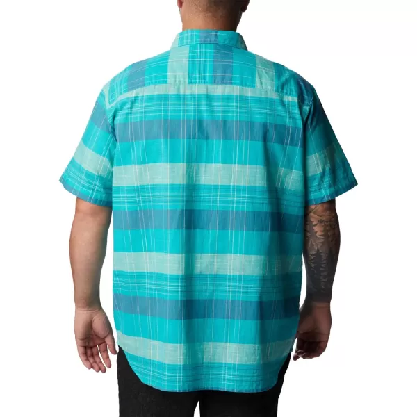 Columbia Mens Big amp Tall Rapid Rivers Novelty Short SleeveBright Aqua Scattered Stripe