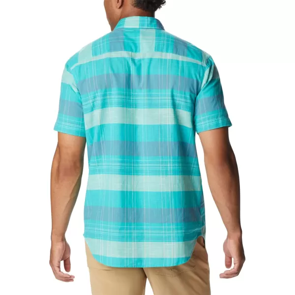 Columbia Mens Big amp Tall Rapid Rivers Novelty Short SleeveBright Aqua Scattered Stripe