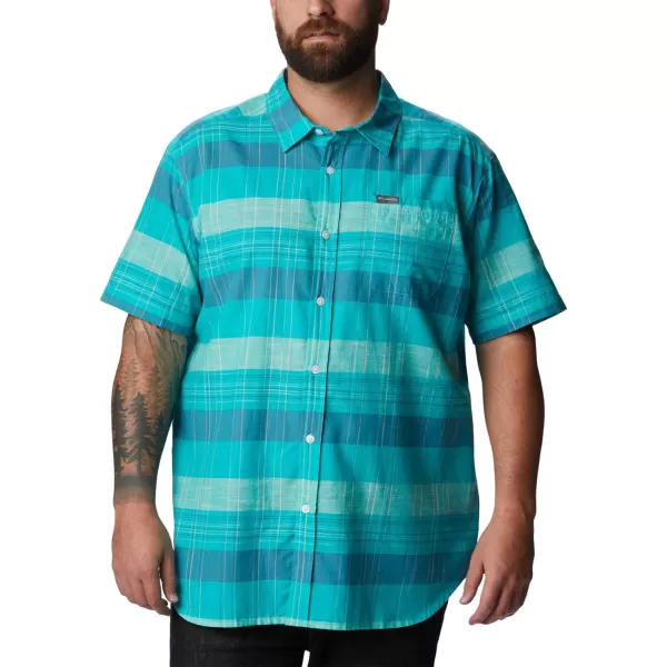 Columbia Mens Big amp Tall Rapid Rivers Novelty Short SleeveBright Aqua Scattered Stripe