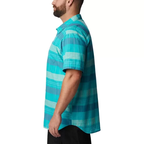 Columbia Mens Big amp Tall Rapid Rivers Novelty Short SleeveBright Aqua Scattered Stripe