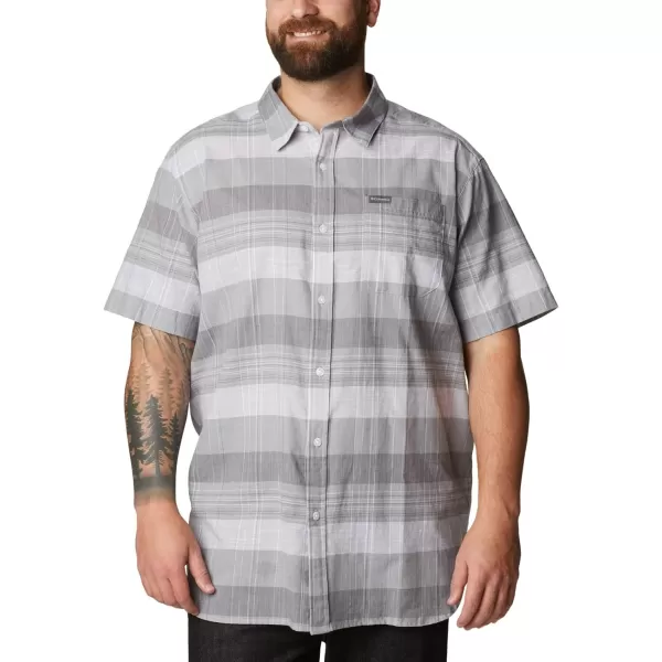 Columbia Mens Big amp Tall Rapid Rivers Novelty Short SleeveColumbia Grey Scattered Stripe