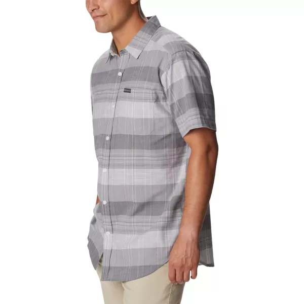 Columbia Mens Big amp Tall Rapid Rivers Novelty Short SleeveColumbia Grey Scattered Stripe