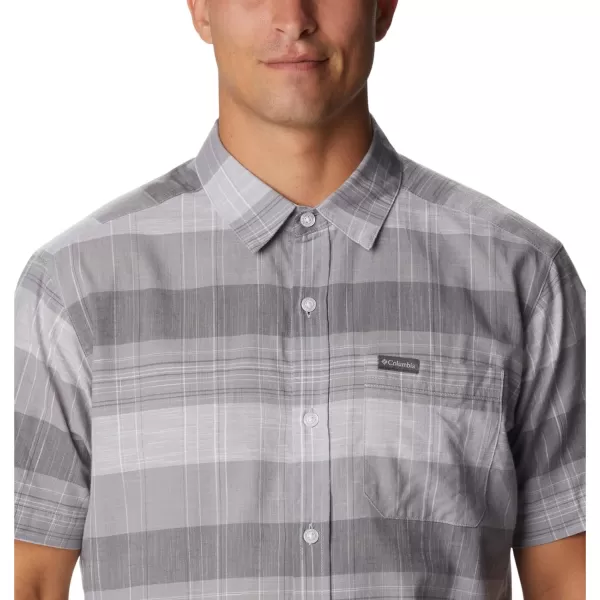 Columbia Mens Big amp Tall Rapid Rivers Novelty Short SleeveColumbia Grey Scattered Stripe