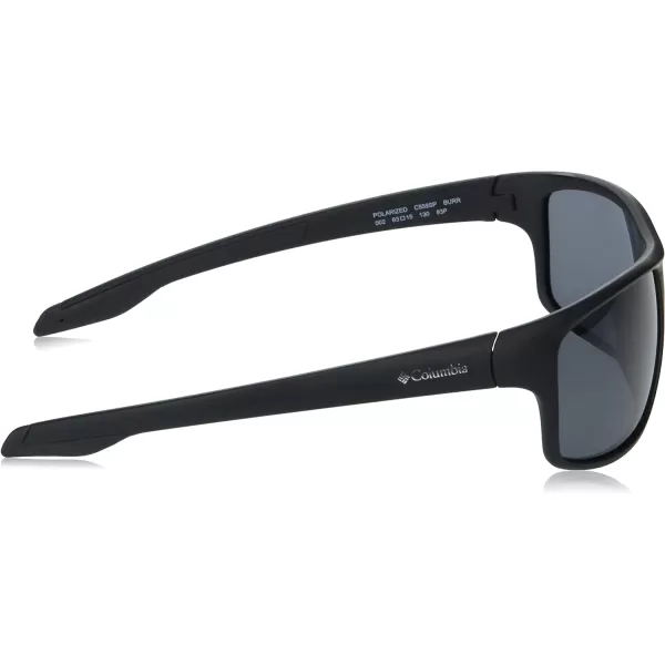 Columbia Mens Burr Rectangular SunglassesMatte Black