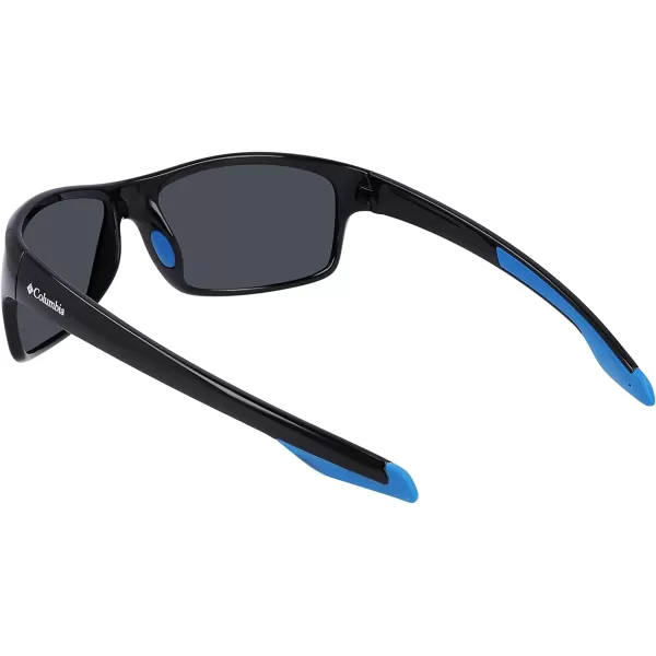 Columbia Mens Burr Rectangular SunglassesShiny Black amp BlueBlue Mirror