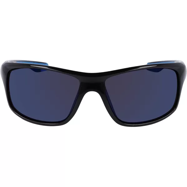 Columbia Mens Burr Rectangular SunglassesShiny Black amp BlueBlue Mirror