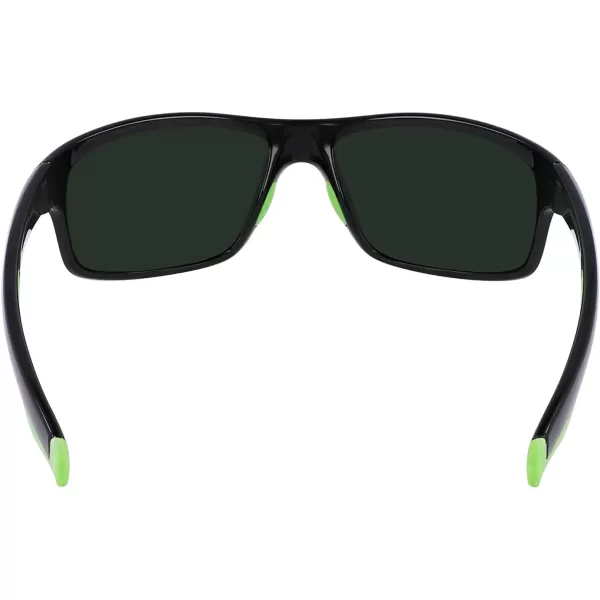 Columbia Mens Burr Rectangular SunglassesShiny Black amp GreenGreen Mirror