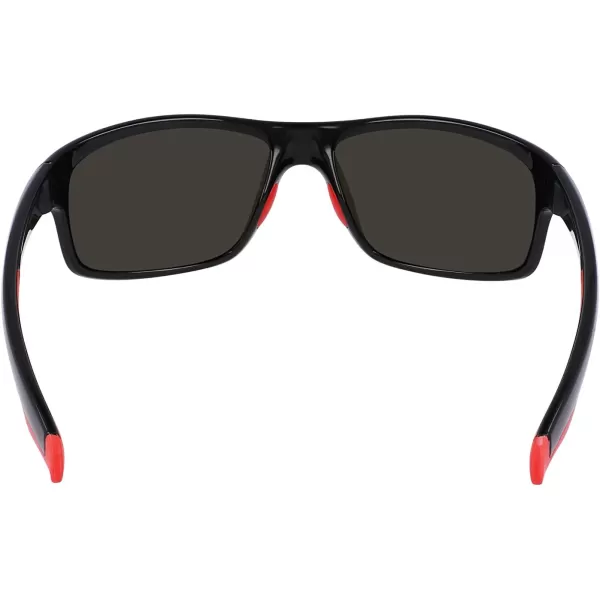 Columbia Mens Burr Rectangular SunglassesShiny Black amp RedOrange Revo