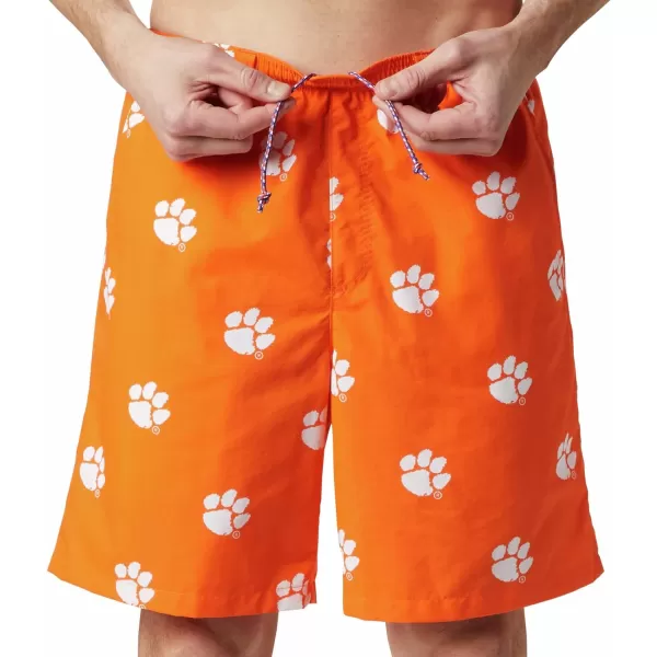 Columbia Mens CLG Backcast Ii Printed ShortClemson Tigers Cle  Spark Orange